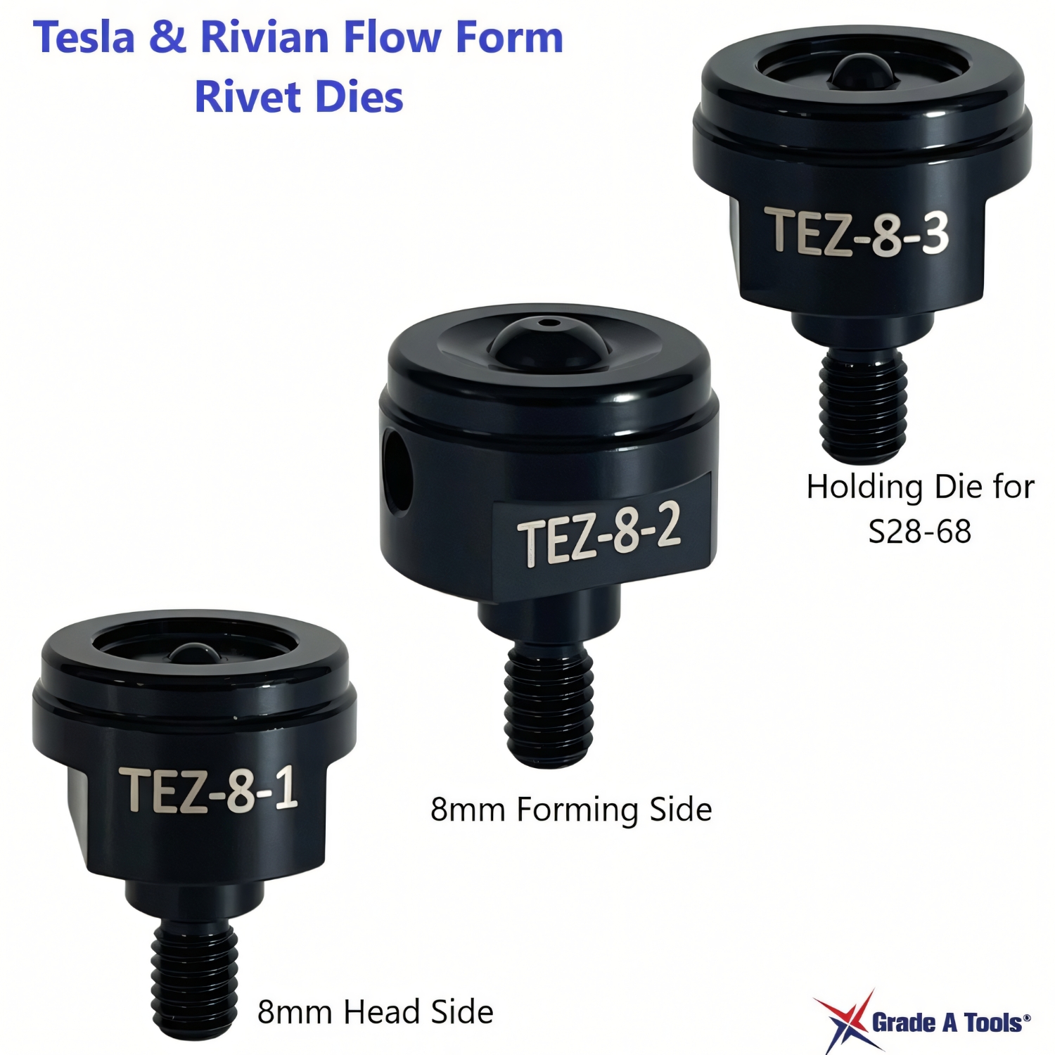 Flow Form Rivet die - 8mm Forming Side for Tesla & Rivian TEZ-8-2