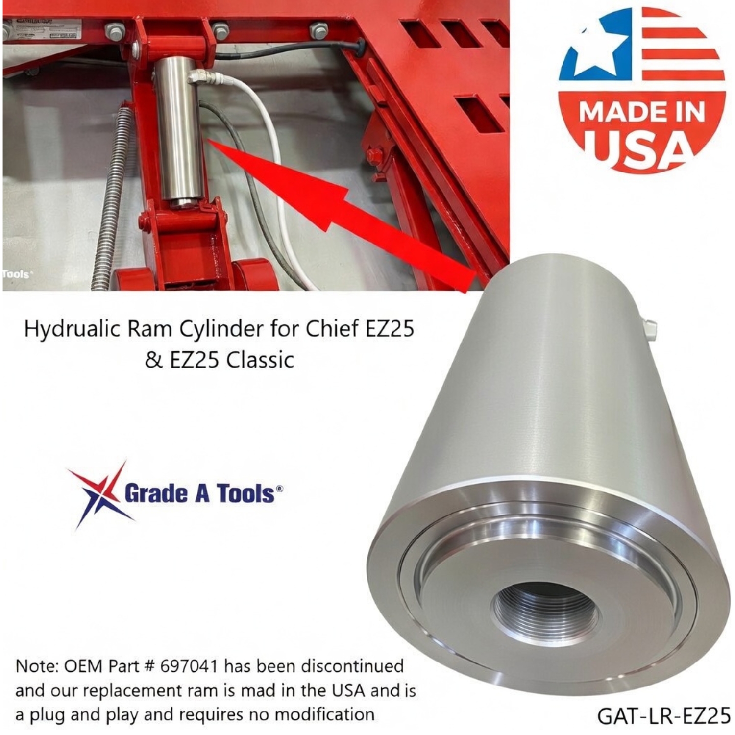 Replacement Chief EZ 25 Frame Machine Lift Ram (Short)