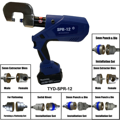 【AAKE】INCISION LINE RIVET PT The SPR-12 Aluminum Self-Piercing Rivet Gun Kit 36061 - FORD- GM