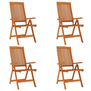 Folding Patio Chairs 4 pcs Solid Wood Eucalyptus A949-3087344