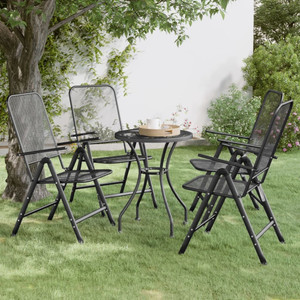 Folding Patio Chairs 4 pcs Expanded Metal Mesh Anthracite A949-317341