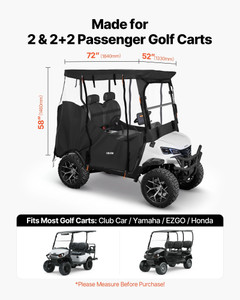 Golf Cart Cover, Visible Full-Enclosure 2&2+2 Passenger Golf Cart, 420D Waterproof Oxford Fabric Cl E415-XCZYCZKSHGMDQU7A1001V0