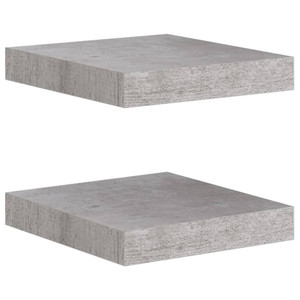 Floating Wall Shelves 2 pcs Concrete Gray 9.1"x9.3"x1.5" MDF A949-326589