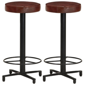 Bar Stools 2 pcs 26" Real Leather A949-321968