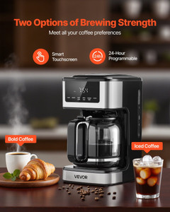 Programmable Coffee Maker, 12 Cup Programmable Drip Coffee Makers with Touch Screen, 4-Hour Keep Wa E415-DGNXDLSKFJDGAQ9DV001V1