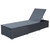 Sun Lounger with Cushion Poly Rattan Black A949-44406