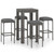 5 Piece Patio Bar Set with Cushions Poly Rattan Gray A949-3064779