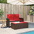 Reclining Patio Bench with Cushions Brown Poly Rattan A949-365824