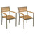Stackable Patio Chairs 2 pcs Solid Acacia Wood and Steel A949-44236