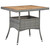 Patio Dining Table Gray Poly Rattan and Solid Acacia Wood A949-46172
