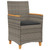 Patio Chairs with Cushions 2 pcs Gray Poly Rattan&Solid Wood A949-368721
