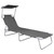 Folding Sun Lounger with Canopy Gray Aluminum A949-47772