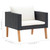 3 Piece Patio Lounge Set with Cushions Poly Rattan Black A949-310218