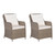 3 Piece Bistro Set with Cushions and Pillows Poly Rattan Brown A949-44150