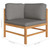 3-Seater Patio Sofa with Gray Cushions Solid Teak Wood A949-3087209