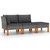 3 Piece Patio Lounge Set Poly Rattan and Solid Eucalyptus Wood A949-315757