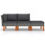 3 Piece Patio Lounge Set Poly Rattan and Solid Eucalyptus Wood A949-315757