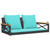 Swing Bench with Cushions Black 42.9"x24.4"x15.7" Poly Rattan A949-368160