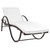 Sun Lounger with Cushion & Table Poly Rattan Brown A949-42885