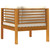 Sectional Corner Sofa with Cream White Cushion Acacia Wood A949-316287