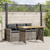 2 Piece Patio Dining Set with Cushions Gray Poly Rattan A949-366337