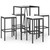 5 Piece Patio Bar Set with Cushions Black Poly Rattan A949-3187632
