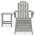 Patio Adirondack Chair with Ottoman&Table Solid Fir Wood Gray A949-315930