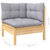 2-Seater Patio Sofa with Gray Cushions Solid Pinewood A949-806645