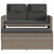 Reclining Patio Bench with Cushions Gray Poly Rattan A949-365819
