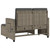 Reclining Patio Bench with Cushions Gray Poly Rattan A949-365819