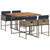 5 Piece Patio Dining Set with Cushions Gray Poly Rattan A949-3278032