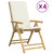 4 Piece Folding Patio Reclining Chairs with Cream White Cushions Bamboo A949-3208927