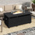 51 Inch Propane Fire Pit Table 50000 BTU Gas Firepit with Removable Lid and Tempered Glass Wind Gua B593-NP12694