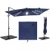 10 FT Cantilever Patio Umbrella with 32 Solar LED Lights and 220 LBS Base-Beige B593-NP13285+NP12183