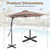 9 FT Cantilever Umbrella with Cross Base Included with Smooth Handle amd Heavy Duty Frame-Brown - C D681-NP13457CF