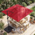 10 FT Cantilever Patio Umbrella with 32 Solar LED Lights and 220 LBS Base-Red - Color: Red D681-NP13285WN+NP12183