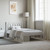 Metal Bed Frame without Mattress with Headboard White 39.4"x78.7 A949-374285