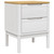 Bedside Cabinet FLORO White 17.7"x15.4"x22.4" Solid Wood Pine A949-374003