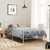 Metal Bed Frame without Mattress with Footboard White 39.4"x78.7 A949-376564