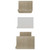Wall Display Shelf 3 pcs White and Sonoma Oak Engineered Wood A949-800203