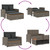 Patio Sofa with Cushions 2-Seater Gray Poly Rattan&Acacia Wood A949-365142