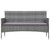 3-Seater Patio Sofa with Cushions Gray Poly Rattan A949-45898
