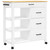 Kitchen Trolley MONZA 33.1"x15.7"x34.8" Solid Wood Pine A949-376114