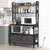Black Metal Kitchen Baker's Rack 4-Shelves with Bottom Storage Cabinets Q280-BLKTNRWP157968