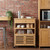 Kitchen Trolley with Wheels Natural 23.43 x 14.17 x 32.28 in A949-42028295