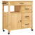 Kitchen Trolley MONZA 33.1"x15.7"x34.8" Solid Wood Pine A949-376109