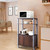 Modern 3-Shelf Kitchen Bakers Rack Cart on Wheels in Brown Wood Finish Q280-COSMIC642972
