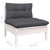 Patio Middle Sofa with Cushions White Solid Pinewood A949-806635