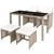 5 Piece Patio Dining Set with Cushions Poly Rattan Beige A949-42555