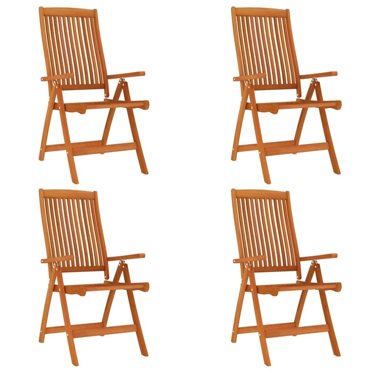 Folding Patio Chairs 4 pcs Solid Wood Eucalyptus A949-3087344